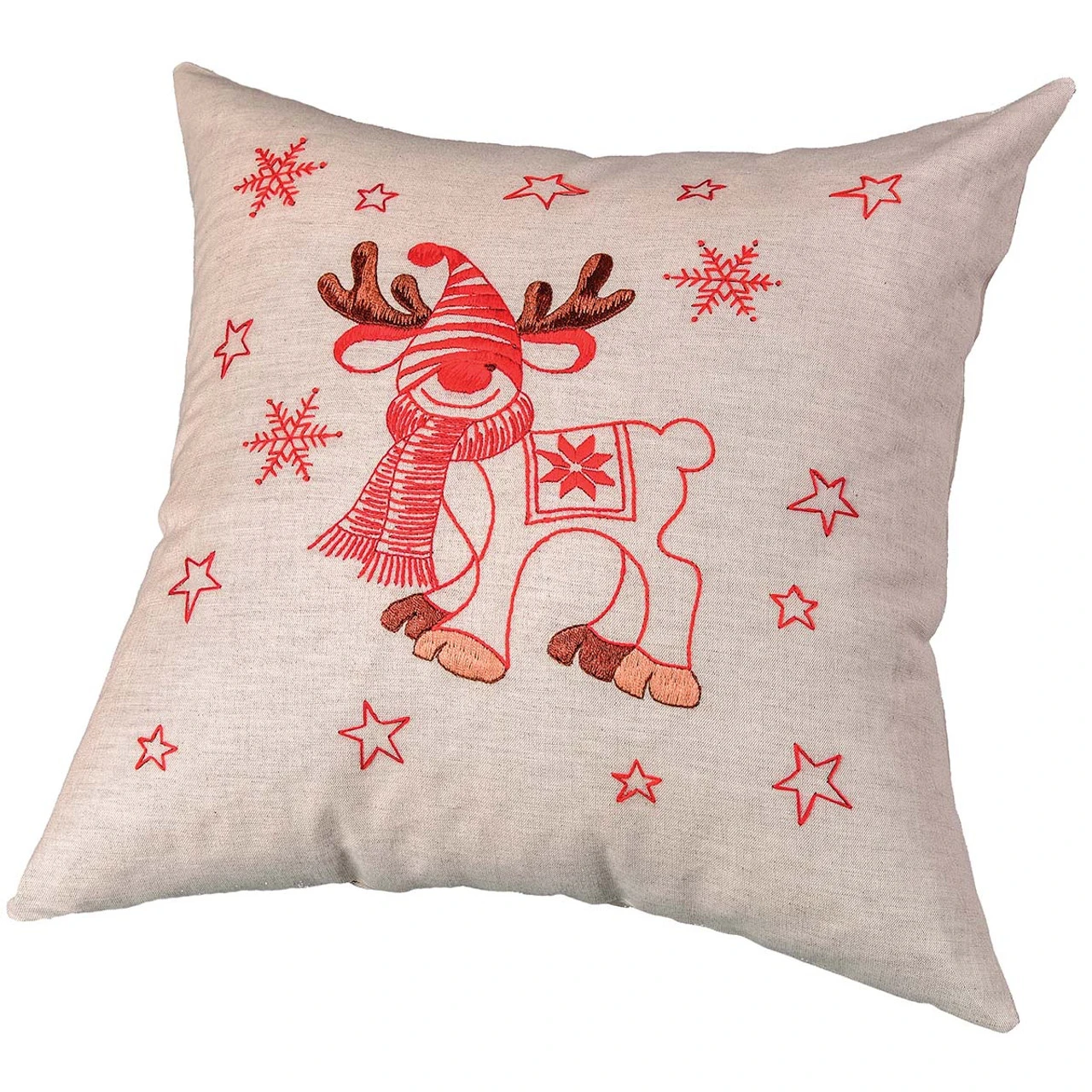Craftways Reindeer Pillow Cover Stamped Embroidery Kit 1 Craftways Reindeer Pillow Cover Stamped Embroidery Kit