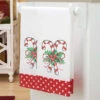 Herrschners Elegant Candy Cane Towel Pair Stamped Cross-Stitch