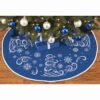 Herrschners Snowman Swirl Tree Skirt Stamped Cross-Stitch Kit
