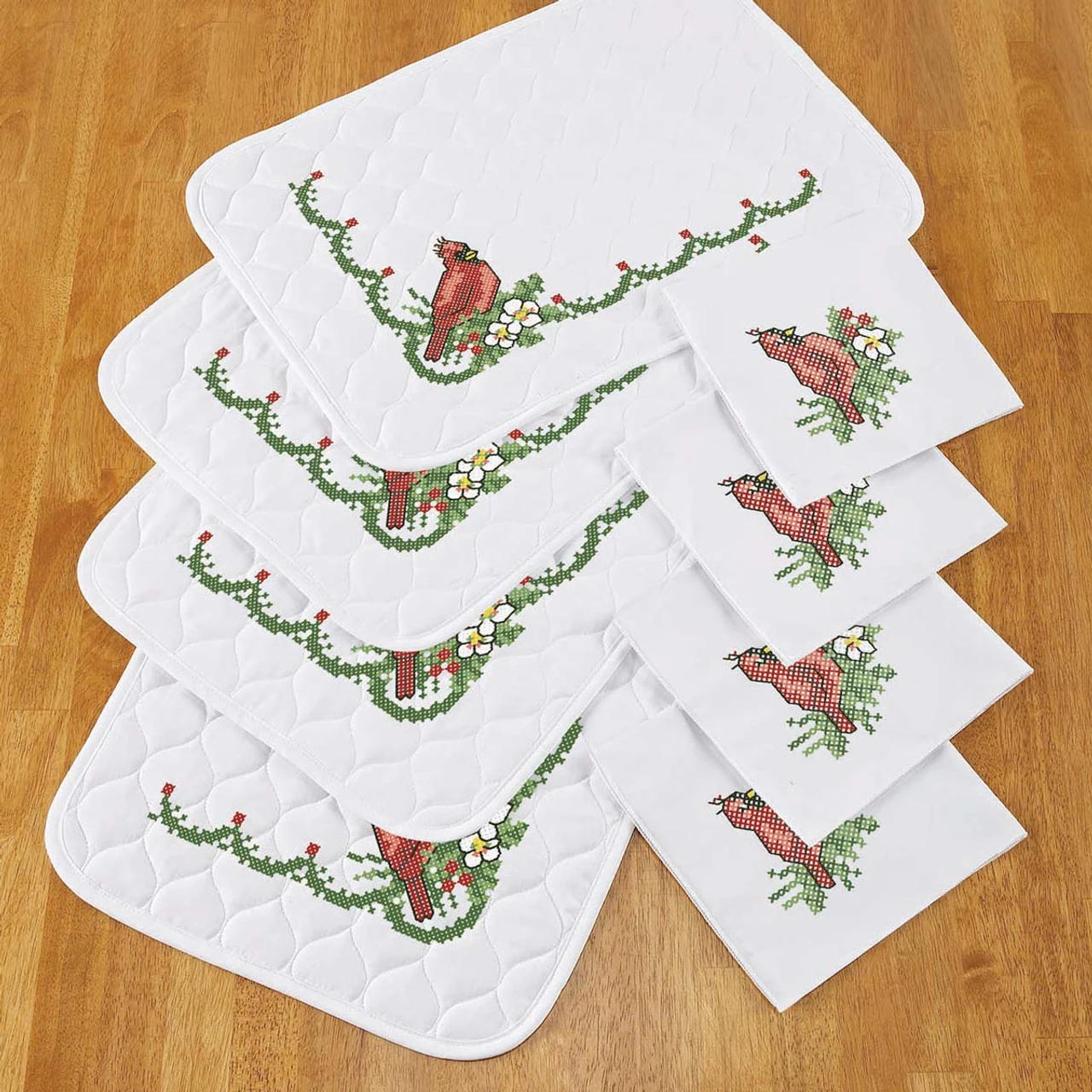 Herrschners Woodland Christmas Placemat & Napkins Stamped Cross-Stitch 1 Herrschners Woodland Christmas Placemat & Napkins Stamped Cross-Stitch