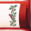 Herrschners Holly Cardinal Pillowcase Pair Stamped Cross-Stitch