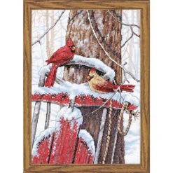 Dimensions Cardinals On Sled Counted Cross-Stitch Kit
