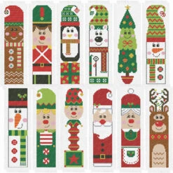 Herrschners North Pole Characters Bookmarks Counted Cross-Stitch Kit