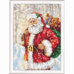 Luca-S Smiling Santa Counted Cross-Stitch Kit