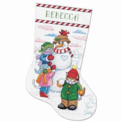 Design Works Snowman With Cats Stocking Counted Cross-Stitch Kit