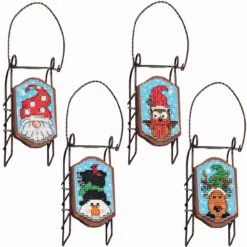 Herrschners Whimsical Winter Sled Ornaments Counted Cross-Stitch Kit