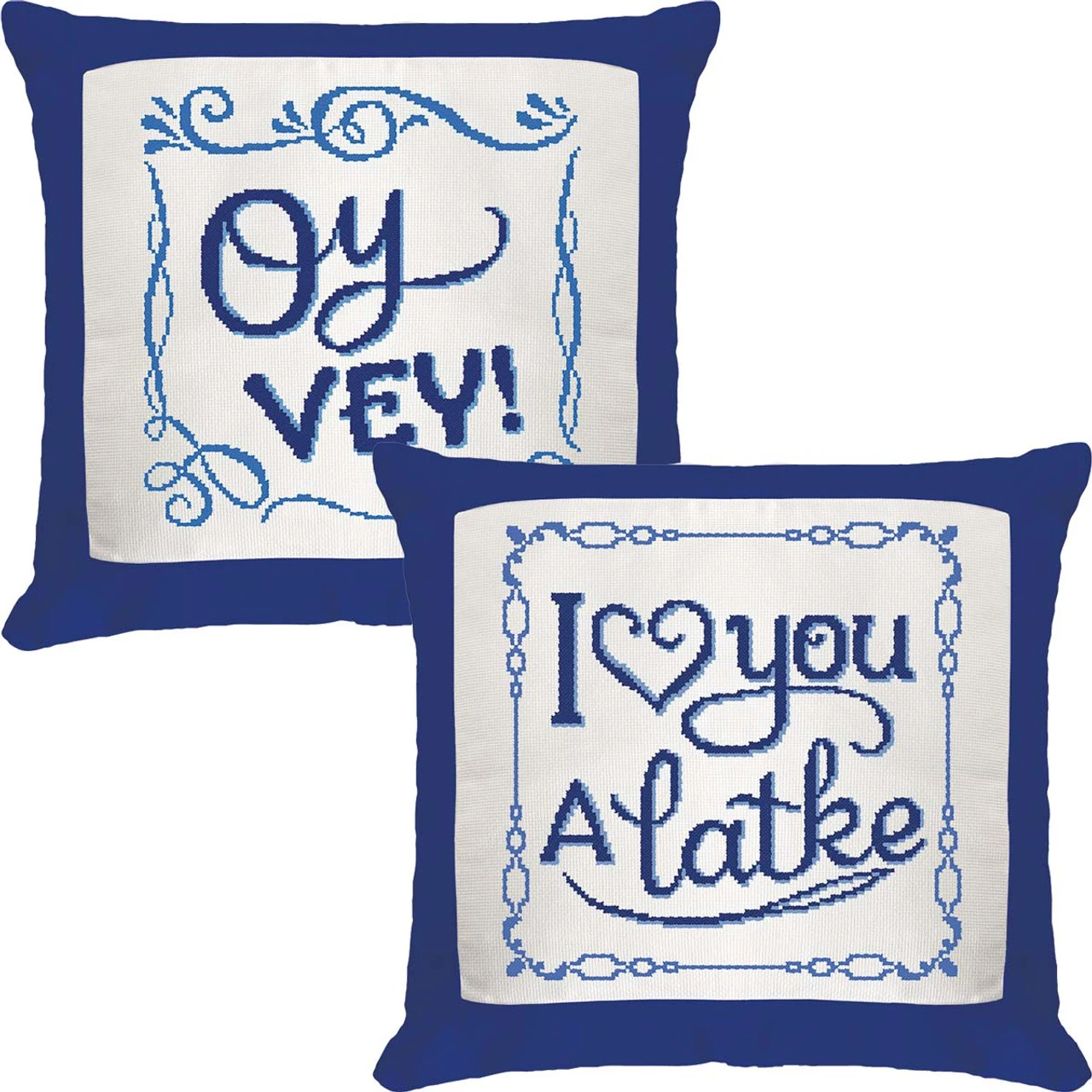 Herrschners Oy Vey! & I Love You A Latke Set Counted Cross-Stitch 1 Herrschners Oy Vey! & I Love You A Latke Set Counted Cross-Stitch