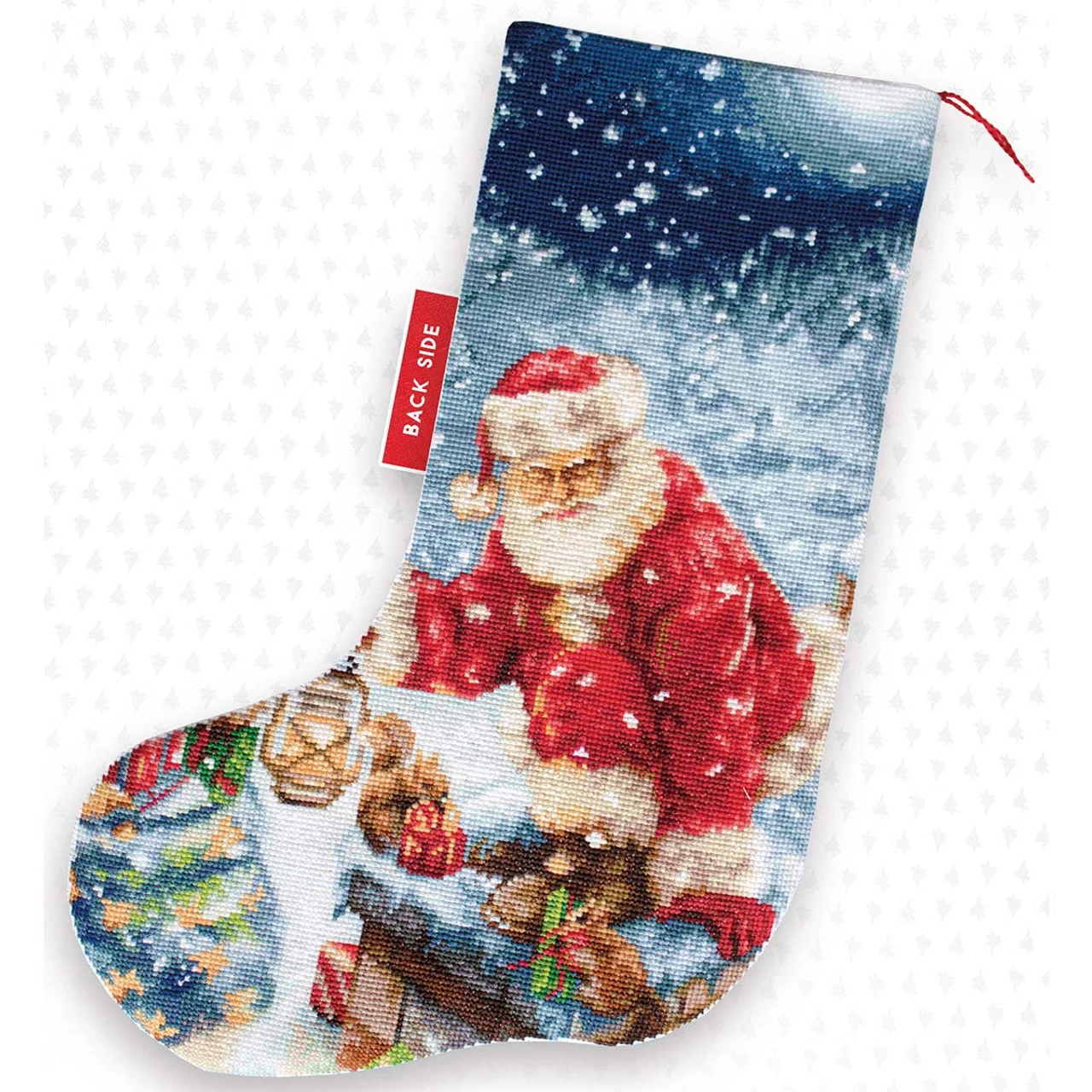 Luca-S Santa On The Rooftop Stocking Counted Cross-Stitch Kit 1 Luca-S Santa On The Rooftop Stocking Counted Cross-Stitch Kit
