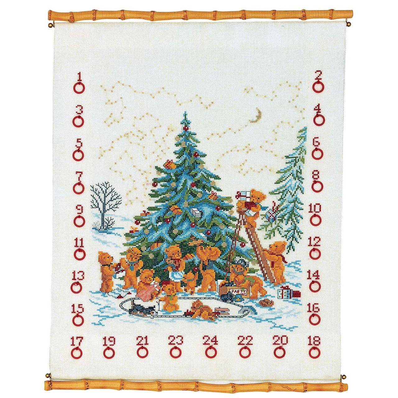 Eva Rosenstand Teddy Bear Advent Calendar Counted Cross-Stitch Kit 1 Eva Rosenstand Teddy Bear Advent Calendar Counted Cross-Stitch Kit