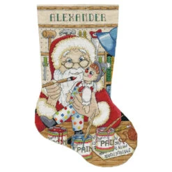 Design Works Painting Santa Stocking Counted Cross-Stitch Kit