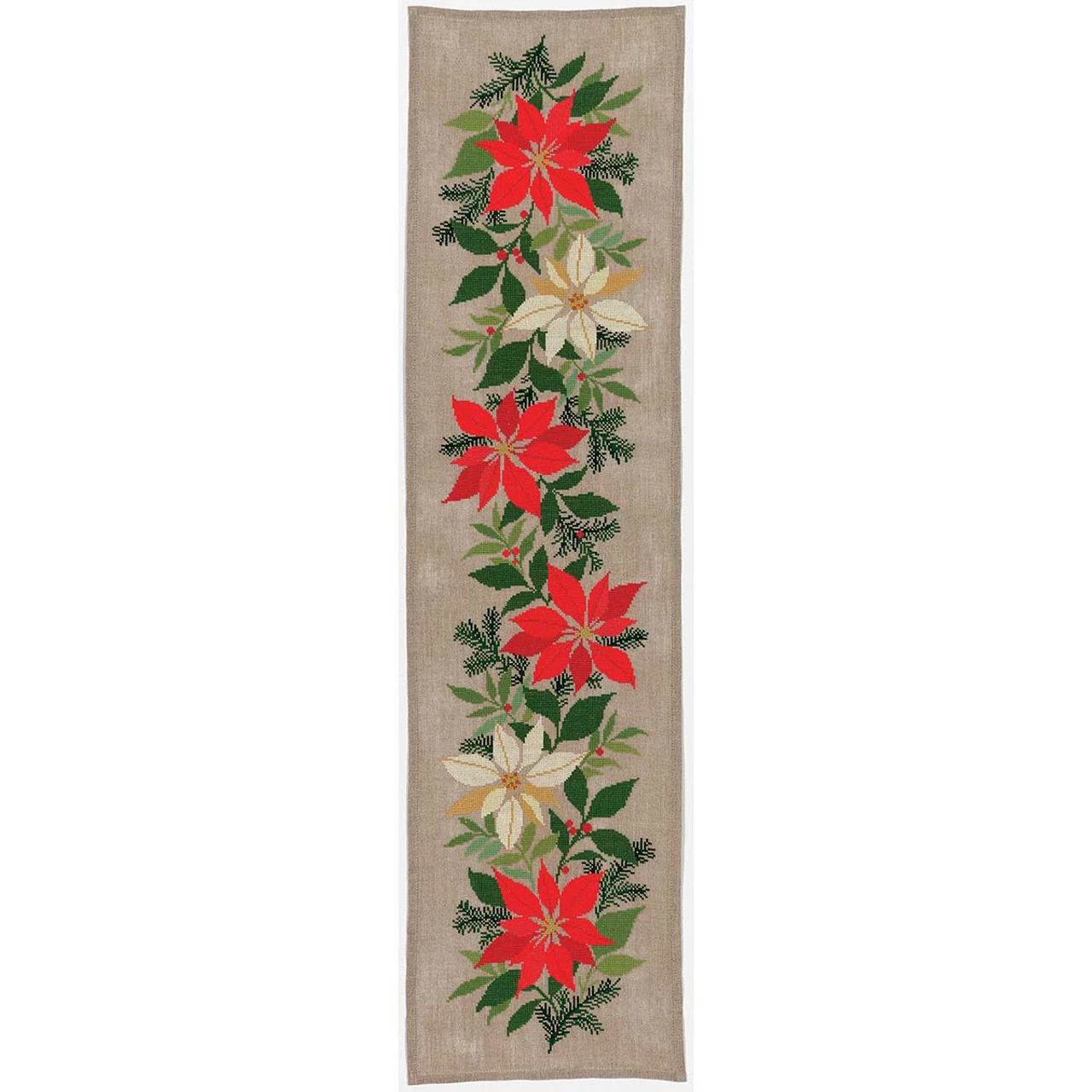 Eva Rosenstand Poinsettias Bell Pull Counted Cross-Stitch Kit 1 Eva Rosenstand Poinsettias Bell Pull Counted Cross-Stitch Kit