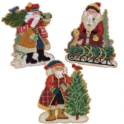 Wichelt Imports, Inc. Tree Santa Ornament Set Counted Cross-Stitch