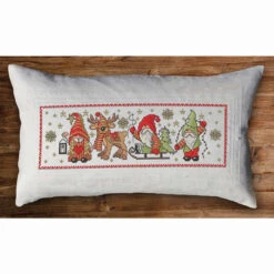 Herrschners Winter Gnome Pillow Cover Counted Cross-Stitch Kit