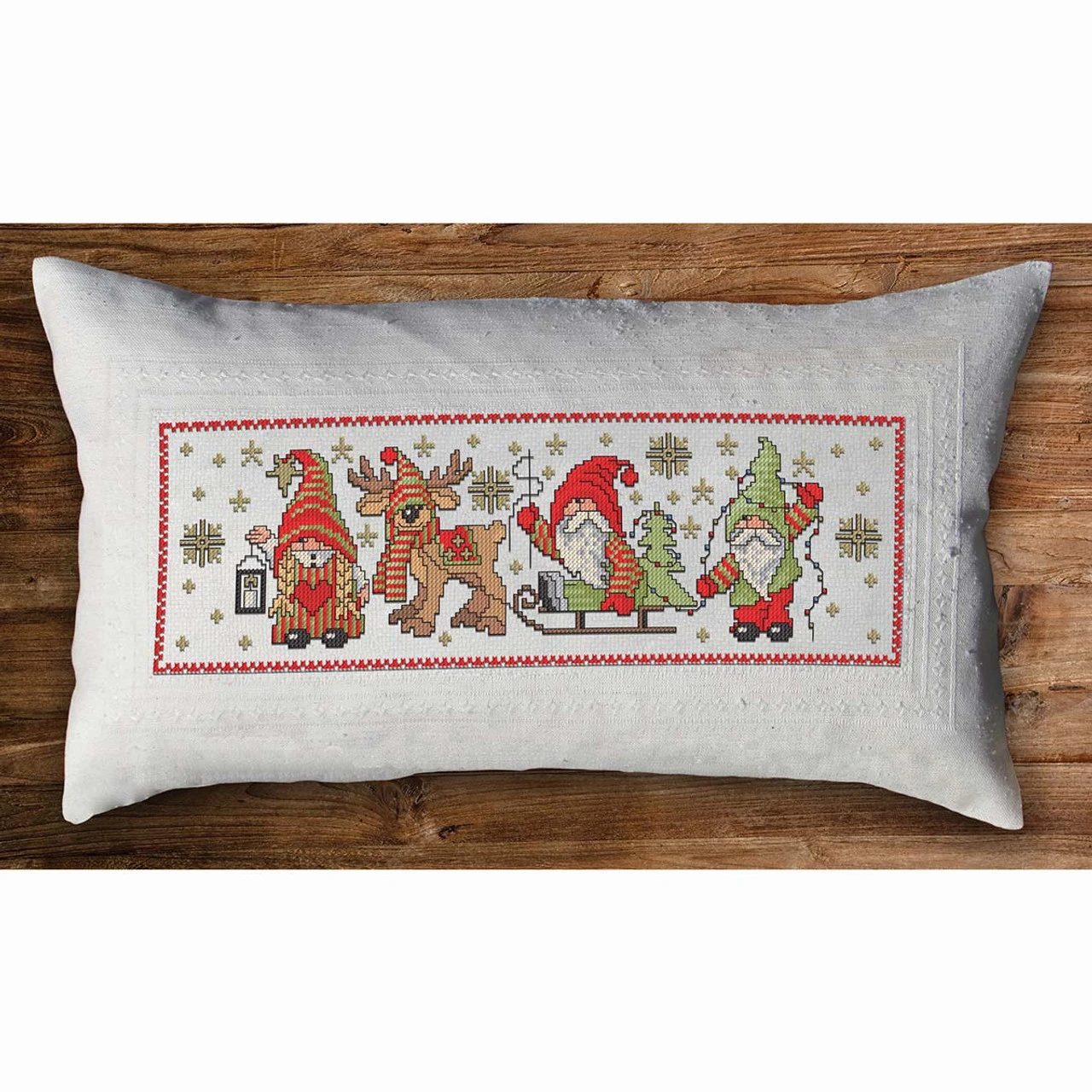 Herrschners Winter Gnome Pillow Cover Counted Cross-Stitch Kit 1 Herrschners Winter Gnome Pillow Cover Counted Cross-Stitch Kit