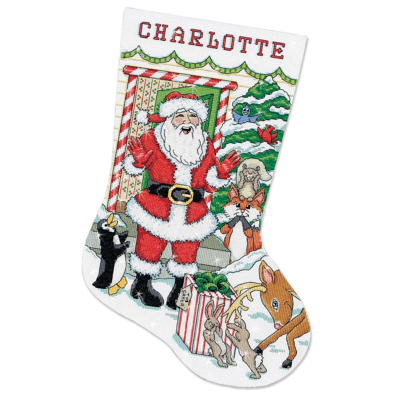 Design Works Santa's Surprise Stocking Counted Cross-Stitch Kit 1 Design Works Santa's Surprise Stocking Counted Cross-Stitch Kit