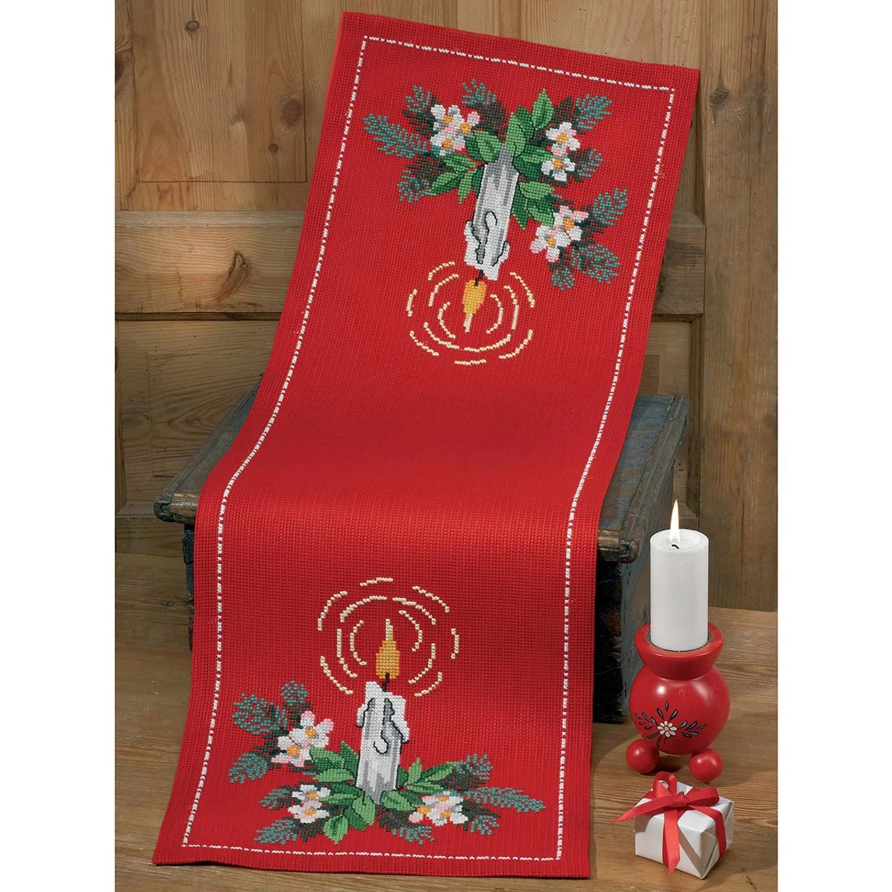 Permin Candlelight Table Runner Counted Cross-Stitch Kit 1 Permin Candlelight Table Runner Counted Cross-Stitch Kit