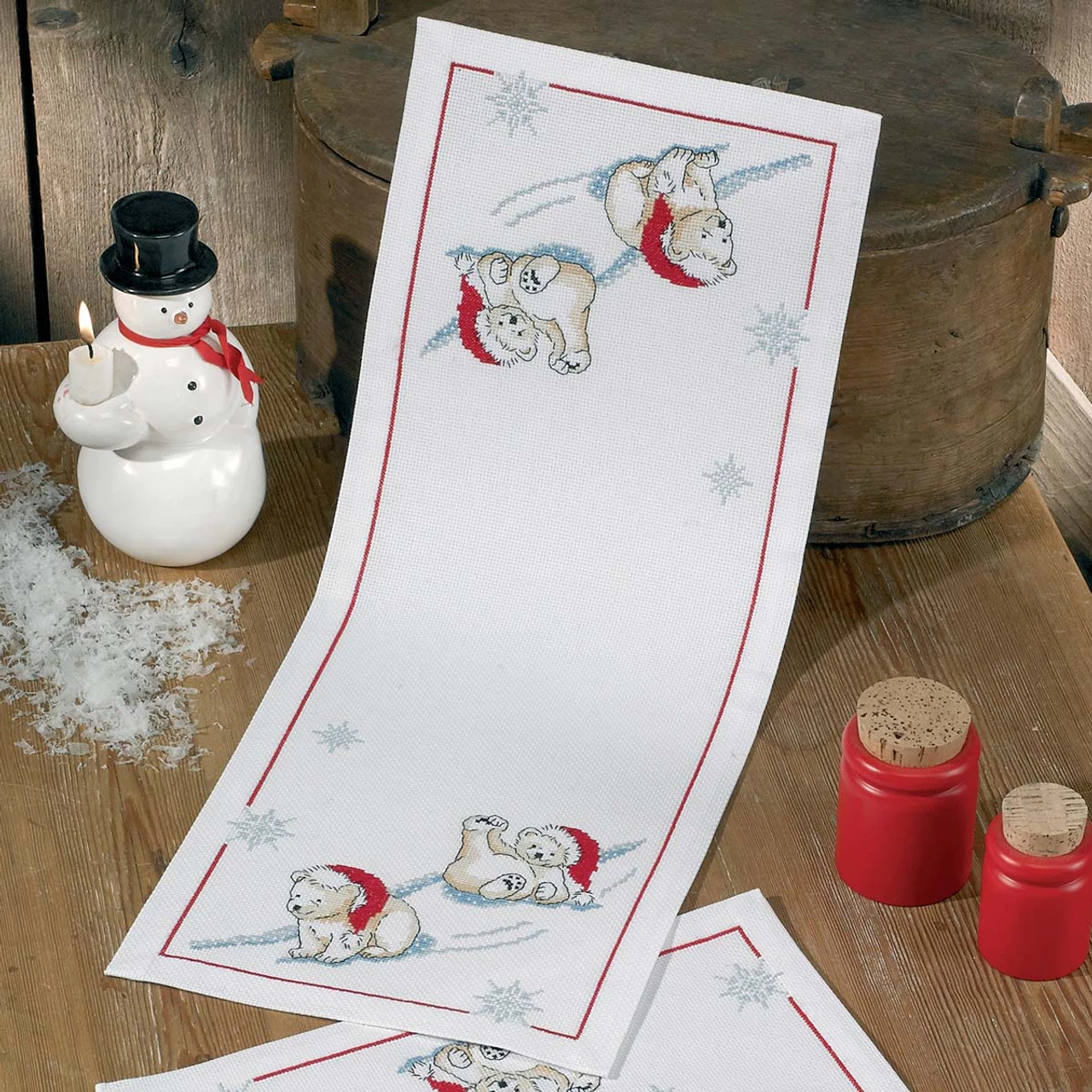 Permin Polar Bears Table Runner Counted Cross-Stitch Kit 1 Permin Polar Bears Table Runner Counted Cross-Stitch Kit