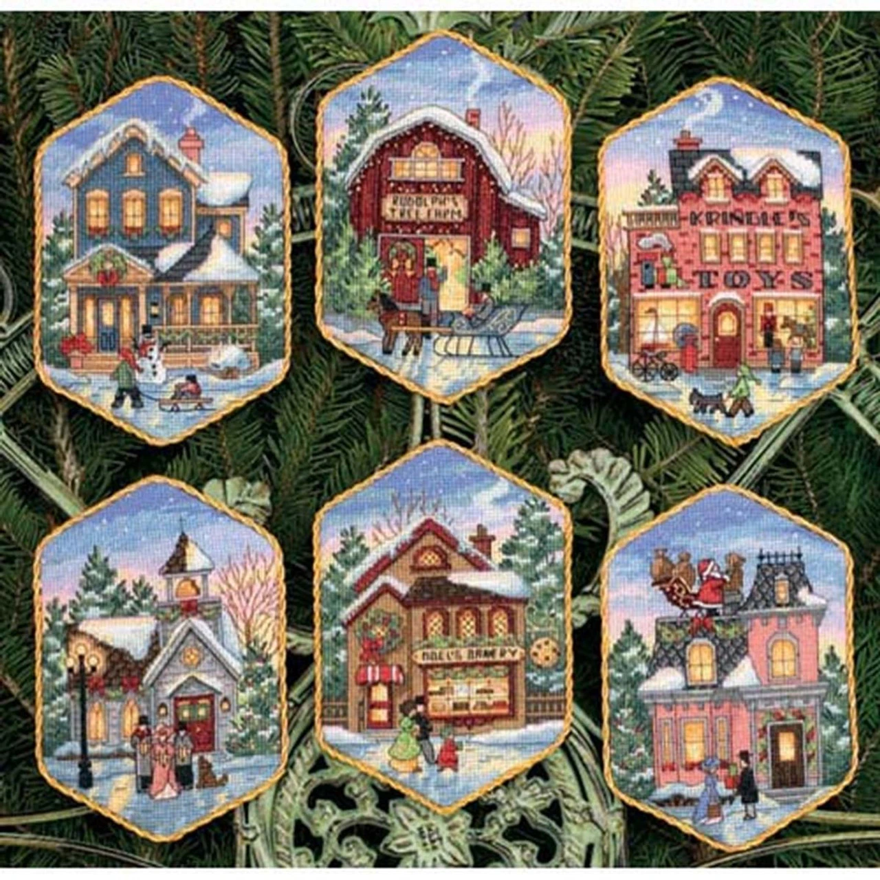 Dimensions Christmas Village Ornaments Counted Cross-Stitch Kit 1 Dimensions Christmas Village Ornaments Counted Cross-Stitch Kit