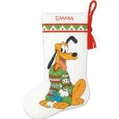 Disney Pluto Stocking Counted Cross-Stitch Kit