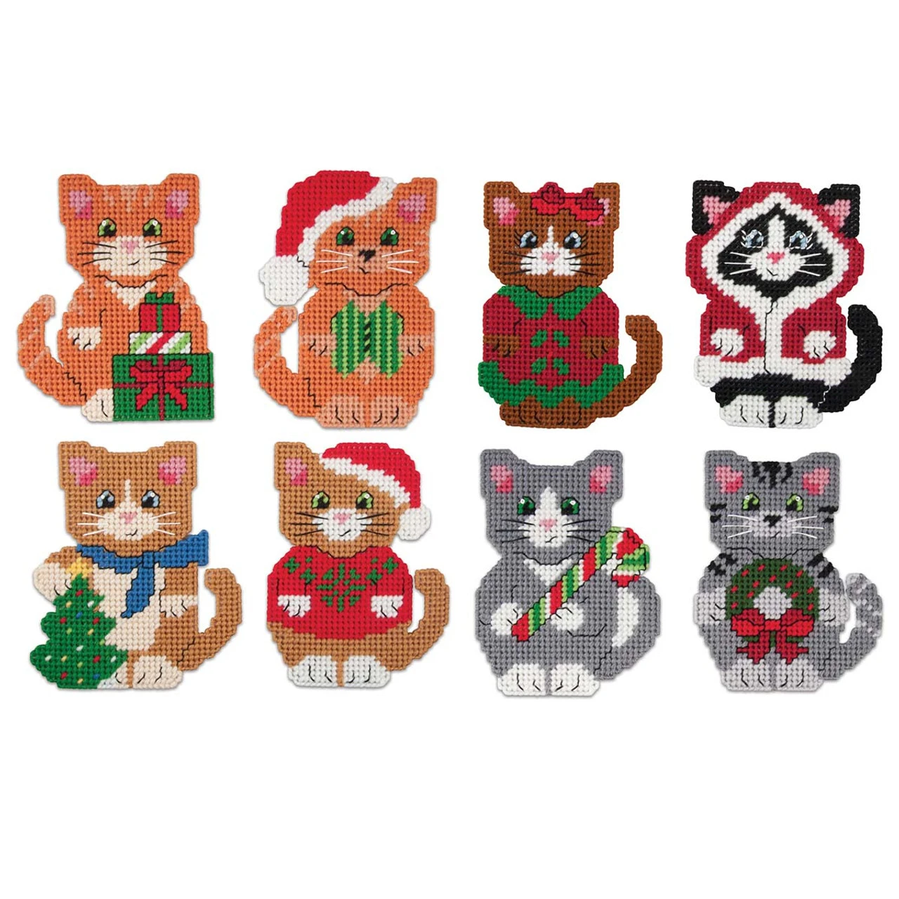Herrschners Christmas Kittens Ornaments Plastic Canvas Kit 1 Herrschners Christmas Kittens Ornaments Plastic Canvas Kit