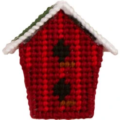 Herrschners Christmas Birdhouse Ornaments Plastic Canvas Kit -Stitch Mastery 570512 3 99094.1693467195