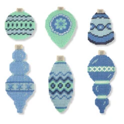 Herrschners Classic Blue Ornaments Plastic Canvas Kit