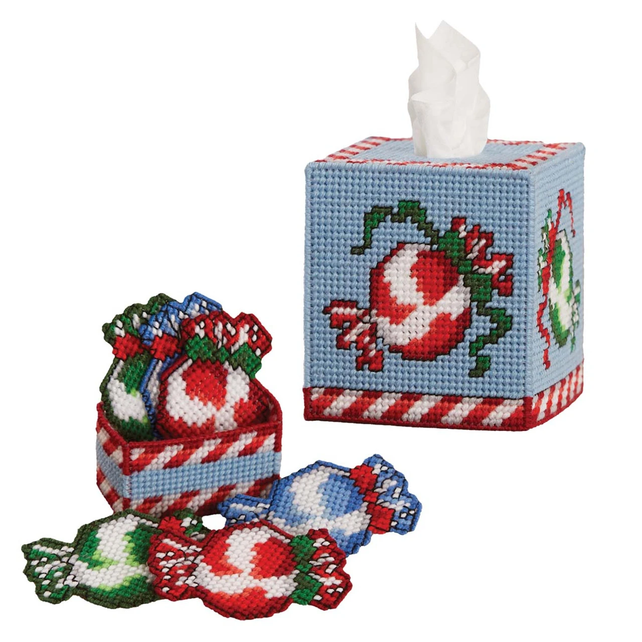 Herrschners Peppermint Swirls Set Plastic Canvas 1 Herrschners Peppermint Swirls Set Plastic Canvas