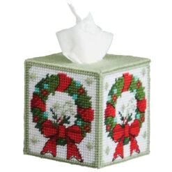 Herrschners Holiday Cheer Tissue Box Plastic Canvas Kit