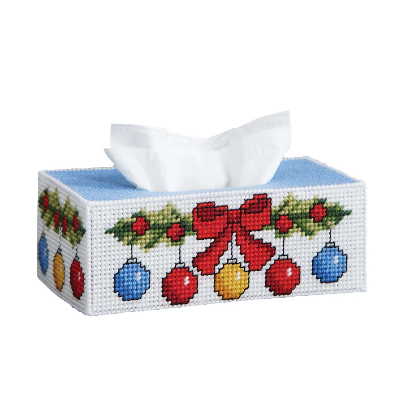 Herrschners Holiday Bough Tissue Box Plastic Canvas Kit 1 Herrschners Holiday Bough Tissue Box Plastic Canvas Kit