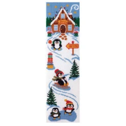 Herrschners North Pole Penguins Wall Hanging Plastic Canvas Kit