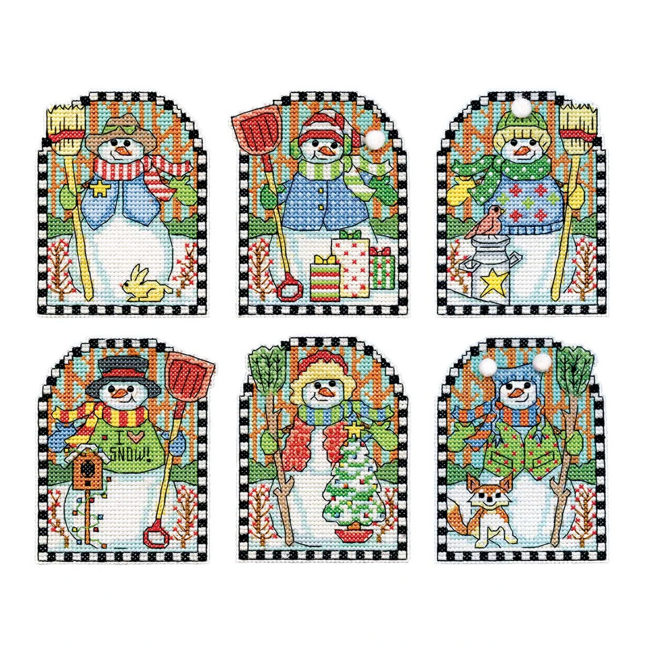 Design Works Woodland Snowmen Ornament Counted Cross-Stitch Kit 1 Design Works Woodland Snowmen Ornament Counted Cross-Stitch Kit