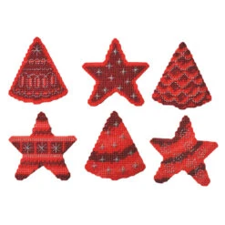 Herrschners Red Swirl Ornaments Plastic Canvas Kit