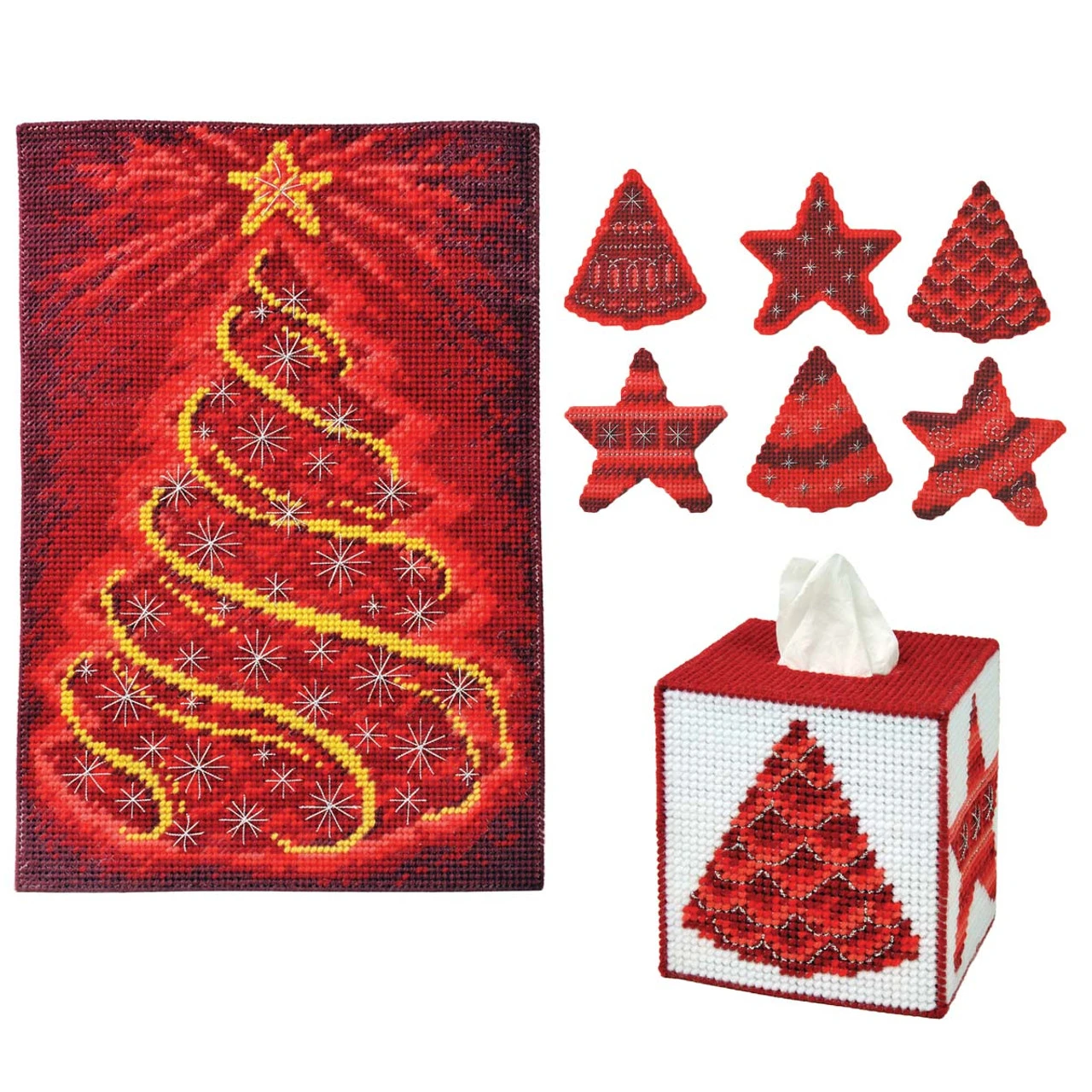 Herrschners Red Swirl Set Plastic Canvas 1 Herrschners Red Swirl Set Plastic Canvas