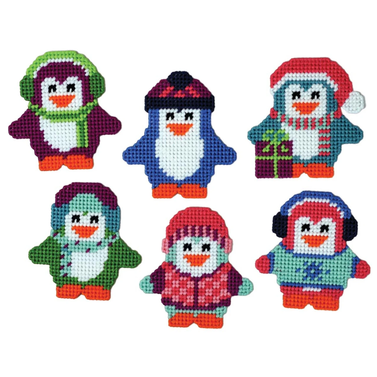 Herrschners Snowy Penguin Ornaments Plastic Canvas Kit 1 Herrschners Snowy Penguin Ornaments Plastic Canvas Kit