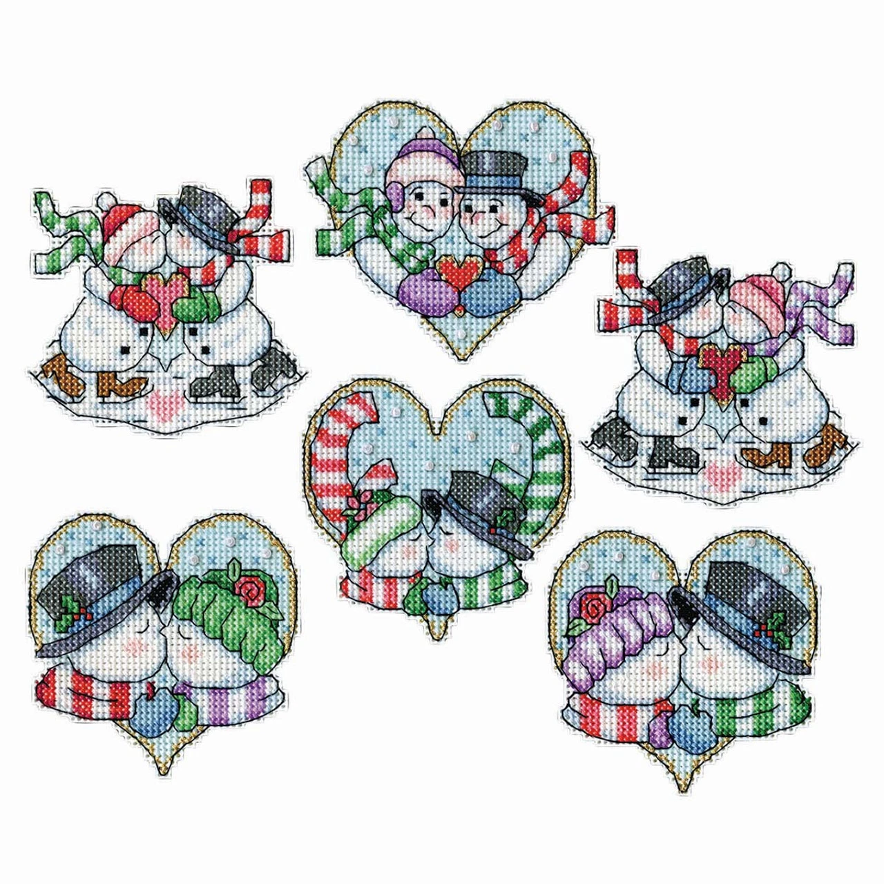 Design Works Snow Couple Ornaments Counted Cross-Stitch Kit 1 Design Works Snow Couple Ornaments Counted Cross-Stitch Kit