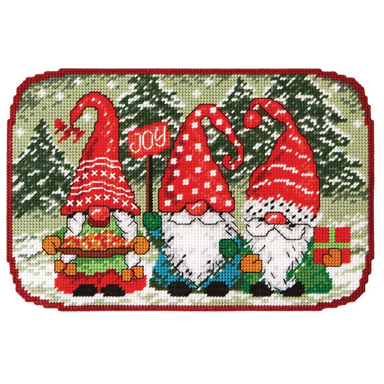 Herrschners Merry Gnomes Wall Hanging Plastic Canvas Kit 1 Herrschners Merry Gnomes Wall Hanging Plastic Canvas Kit