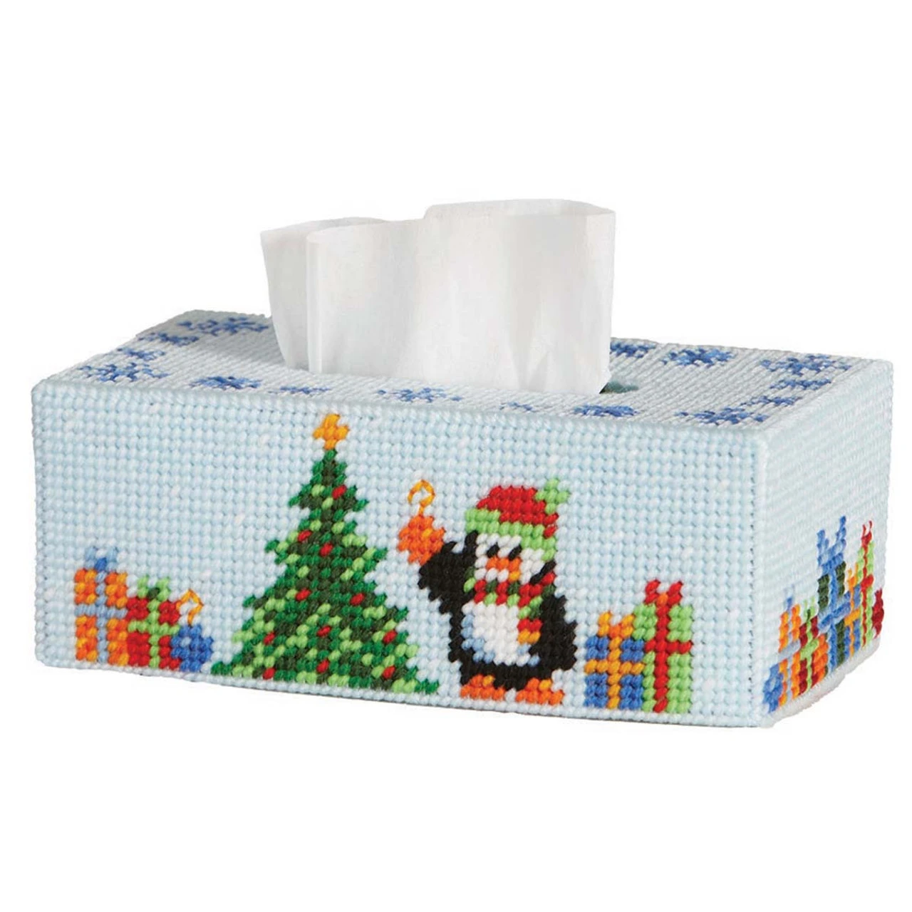 Herrschners Holiday Decorating Tissue Box Plastic Canvas Kit 1 Herrschners Holiday Decorating Tissue Box Plastic Canvas Kit