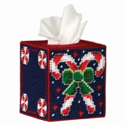 Herrschners Christmas Sweets Tissue Box Plastic Canvas Kit