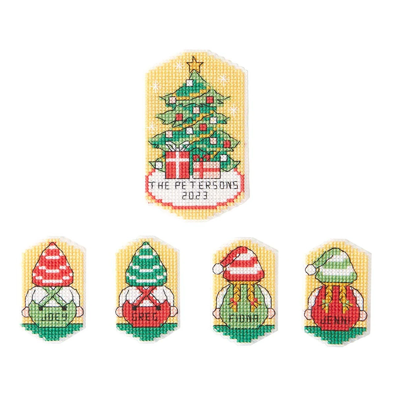 Herrschners Christmas Helpers Sled Ornaments Counted Cross-Stitch Kit 2 Herrschners Christmas Helpers Sled Ornaments Counted Cross-Stitch Kit - Image 2